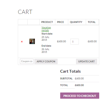 Screenshot of the Cart Page