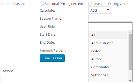 Change booking rates for different seasons with WooCommerce - User Roles