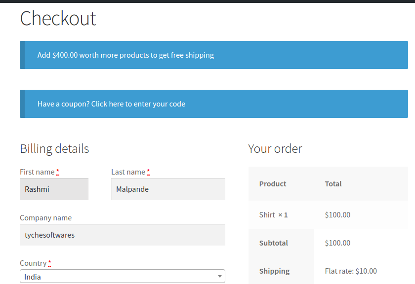 Free Shipping Remaining Cost on WooCommerce Cart & Checkout