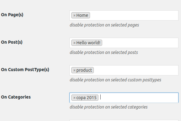 Exclude certain Pages, Posts and Custom Post types from being protected. gif