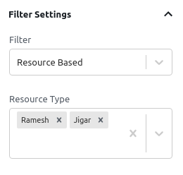 Resource Based Filter - Filter Settings