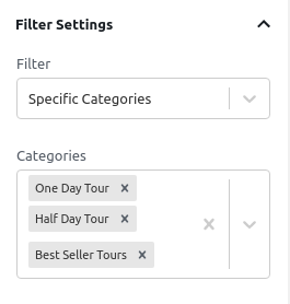 Specific Categories Filter - Filter Settings