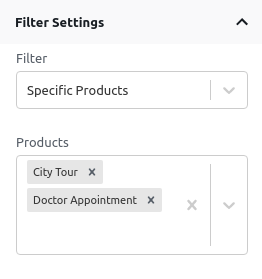 Specific Products Filter - Filters Settings