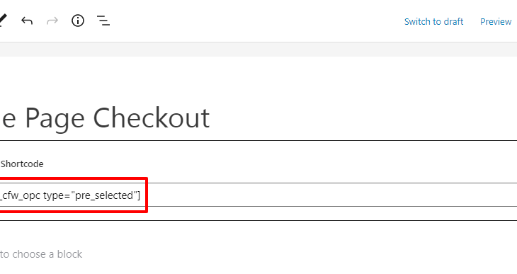 one page checkout shortcode 