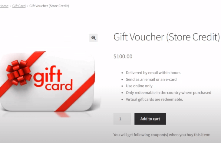 WooCommerce Smart Coupons gift cards